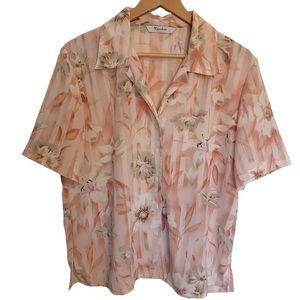 Pink Floral Button Down Shirt